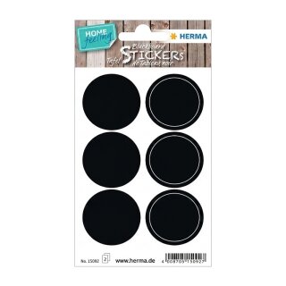 HERMA Tafeletiketten Kreise schwarz 12St.