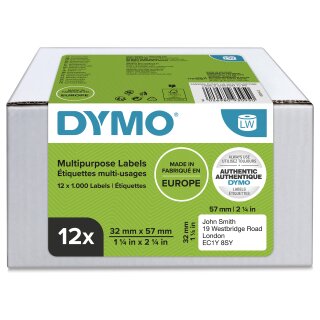 Dymo Vielzweck-Etiketten 32 x 57 mm wei 12x 1000 St.