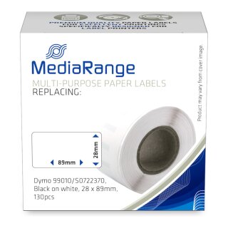 MediaRange Etikettenrollen ersetzt DYMO 99010/S0722370, 29,0 x 89,0 mm