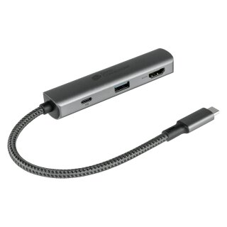 GoodConnections HUB-C002A USB-C HUB 3-Port 1xHDMI; 1xUSB-C; 1xUSB 3.0 Anthrazit