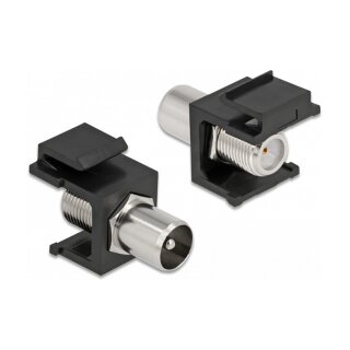 Keystone Modul IEC Stecker > F Buchse schwarz