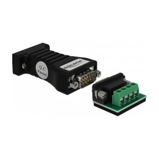 Konverter 1 x Seriell RS-232 DB9 zu 1 x Seriell RS-485 mit ESD Schutz 15 kV Überspannungsschutz 600 W und erweiterter Temperaturbereich