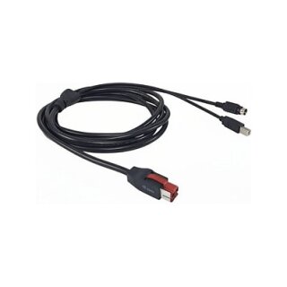 Equip Kabel PoweredUSB 24V->B/Mini-DIN 3Bu/St 3.00m schwarz