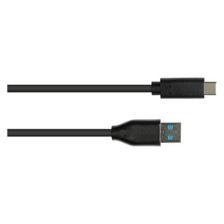Connections Anschlusskabel USB 3.2 Gen.2 (10GBit/s / 3A), Stecker A an USB-C™ Stecker, CU, schwarz, 0,5m