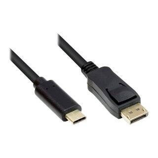 Connections Adapterkabel USB-C™ Stecker an DisplayPort 1.2 Stecker, 4K / UHD @60Hz, CU, schwarz, 1m