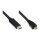 Connections Anschlusskabel USB 2.0, USB 2.0 Micro B Stecker an USB-C™ Stecker , CU, schwarz, 1m