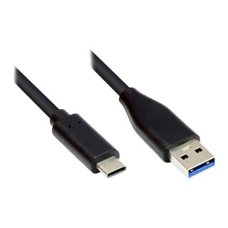 Connections Anschlusskabel USB 3.0, USB 3.0 A Stecker an USB-C™ Stecker, CU, schwarz, 0,5m