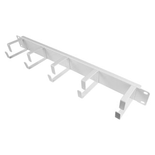 Connections 19" Kabelführungspanel, mit 5 Metallbügeln, 1HE, reinweiß (RAL9010)