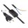 Connections Euro-Netzkabel Euro-Stecker Typ C (gerade) an abisolierte Enden, mit Schalter, schwarz, 0,75 mm², 1,5 m