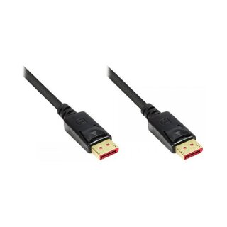Connections Anschlusskabel DisplayPort 1.4, 8K / UHD-2 @60Hz, vergoldete Kontakte, CU, schwarz, 1m