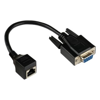 Connections Adapterkabel RJ45 Buchse an RS232 seriell D-SUB 9-Pol Buchse, 1:1, schwarz, 0,1m