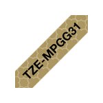 Schriftbandkassette Brother 12mmx4m gold-geometr./schwarz