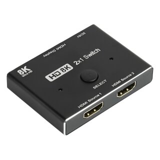Connections HDMI 2.1 Switch / Umschalter, 2-fach (2x Eingang und 1x Ausgang), direktional, 8K @30Hz