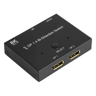 Connections DisplayPort 1.4 Switch / Umschalter, 2-fach, bidirektional, 8K @30Hz