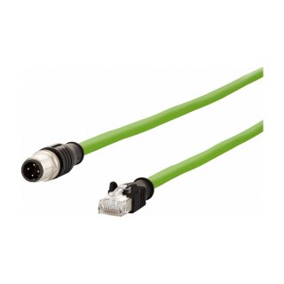 METZ CONNECT Verbindungsleitung M12 ST-RJ45 ST 4-pol D-kodiert gerade-gerade Schleppkette Torsion 5m
