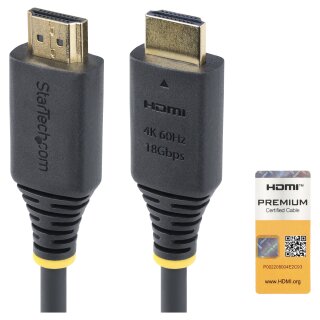StarTech 2m (6.6ft) Premium Certified High Speed HDMI Cable, 4K60Hz
