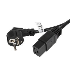 LANBERG Netzkabel-Verlängerung CEE 7/7->IEC 320 C19 1,8m VDE