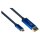 Connections USB-C™ an DisplayPort 1.2 SmartFLEX Kabel, 4K UHD @60Hz, Aluminiumgehäuse, CU, dunkelblau, 3m