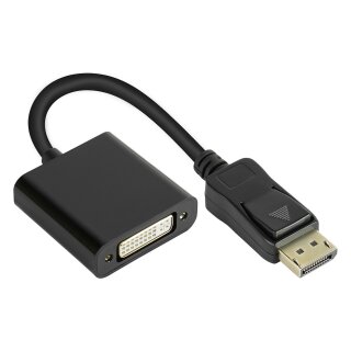 Connections Adapter DisplayPort Stecker an DVI-I 24+5 Buchse, 1080P @60Hz, vergoldete Kontakte, ca. 20cm