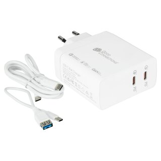 Connections USB-Schnellladegerät 140W mit GaN-Technologie, 2-Port (2x USB-C™), PD 3.1, QC 5, PPS, weiß
