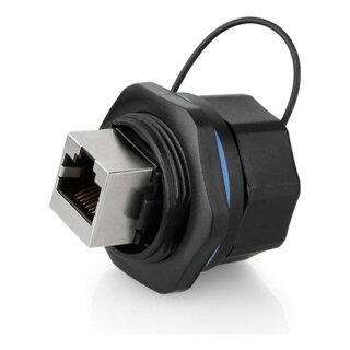 Connections Industrie-Steckverbinder S6 - RJ45 Durchführungskupplung, RJ45 Buchse beidseitig, Bajonett