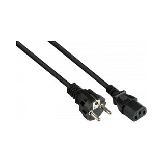 Connections Netzkabel Schutzkontakt-Stecker Typ E+F (CEE 7/7, gerade) an C13 (gerade), schwarz, 1,00 mm², 3 m