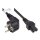Connections Netzkabel Schutzkontakt-Stecker Typ E+F (CEE 7/7, gewinkelt) an C15 Warmgerätebuchse (gerade), schwarz, 1,00 mm², 3 m