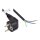 Connections Netzkabel Schutzkontakt-Stecker Typ E+F (CEE 7/7, gewinkelt) an abisolierte Enden, schwarz, 0,75 mm², 1,5 m