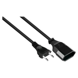 Connections Euro-Verlängerung Euro-Stecker Typ C (gerade) an Euro-Buchse (gerade), schwarz, 0,75 mm², 0,5 m