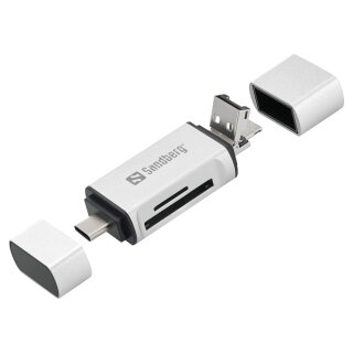 SANDBERG Card Reader USB-C+USB+MicroUSB