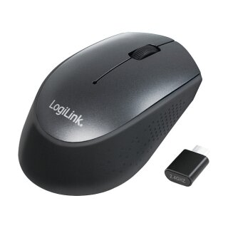 LogiLink Maus - optisch - 3 Tasten - kabellos - 2.4 GHz - kabelloser Empfänger (USB)