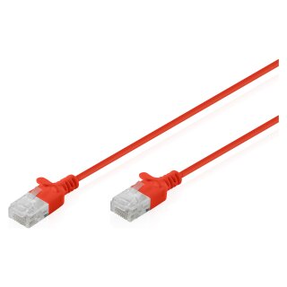 CAT 6 U-UTP Slim Patchkabel, 0,3 m, Rot