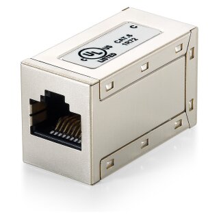 Inline-Koppler Cat6 RJ45 8P8C geschirmt 1Gbit 250MHz Polybeutel