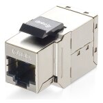 Keystone-Koppler geschirmt Cat6A 2xRJ45 8Stk sil Polybeutel