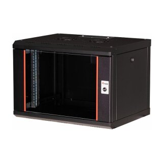 19" Netzwerkschrank Glastür PM 600x450mm 7HE schwarz