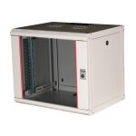 19" Netzwerkschrank Glastür PM 600x450mm 9HE grau