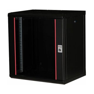 19" Netzwerkschrank Glastür PM 600x450mm 12HE schwarz