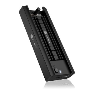 ICY BOX M.2 NVMe & SATA Docking, USB 3.2 Gen 2 Type-C®, Werkzeuglos, Aluminium, schwarz