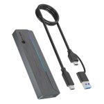 ICY BOX M.2 NVMe & SATA enclosure, RGB lighting, USB...