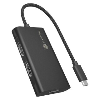 ICY BOX Adapter USB Type-C® auf 3x HDMI® 4K@60 Hz, MST