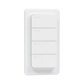 Shelly · Plug & Play · Blu ZB RC Button 4 · Fernbedienung inkl. Magnethalter · 4-fach · 16 Aktionen · Bluetooth · Zigbee · Weiß