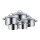 WMF Provence Plus Topf-Set Bratentopf (2,5l), Fleischtöpfe(1,9l), (3,3l), (5,7l), Stielkasserolle (1,7l) silber