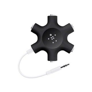 Belkin RockStar 5-fach Klinkenverteiler, Weiß/Rot, Klinke (3.5 mm)