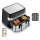 TEFAL Dual Easy Fry & Grill EY905D, Heißluftfritteuse, 8,3 l, Doppel, Edelstahl, Berührung, Eigenständig