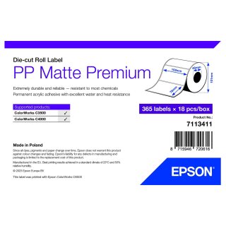 EPSON PP Matte Label 102x76mm 365 Etiketten, Die-Cut