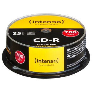 Intenso CD-R 80 / 700MB 52x Speed, Cakebox Spindel