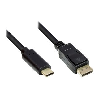 Connections Adapterkabel USB-C™ Stecker an DisplayPort 1.2 Stecker, 4K / UHD @60Hz, CU, schwarz, 10m