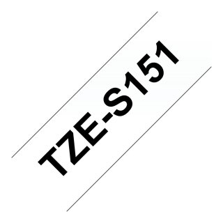 BROTHER P-Touch TZE-S151 schwarz auf clear 24mm extra gluey