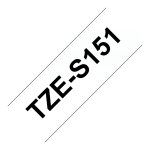 BROTHER P-Touch TZE-S151 schwarz auf clear 24mm extra gluey