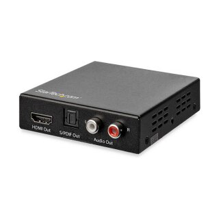 StarTech 4K HDMI Audio Extractor - 4K 60Hz - HDMI Audio De-Embedder - PDIF Toslink Optical Audio - Dual Cinch und HDMI Audio